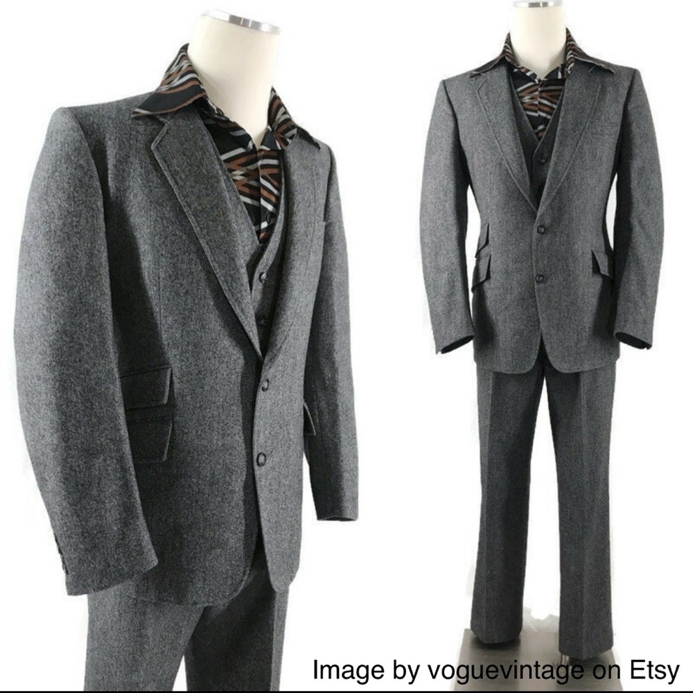 Vintage Wool 3 Piece Men's Suit